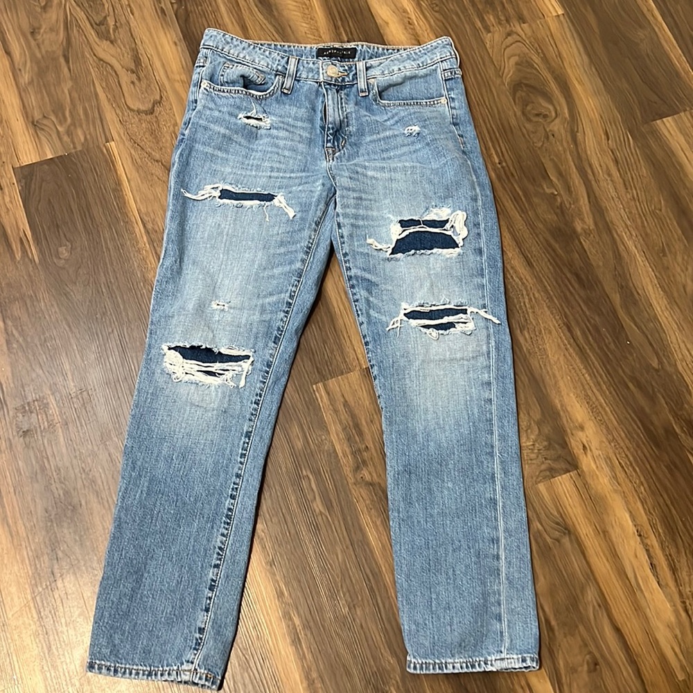 Blue Ripped Boyfriend Jeans